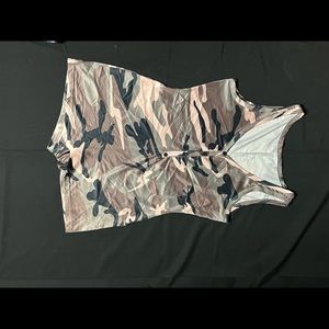 Pink camouflage romper